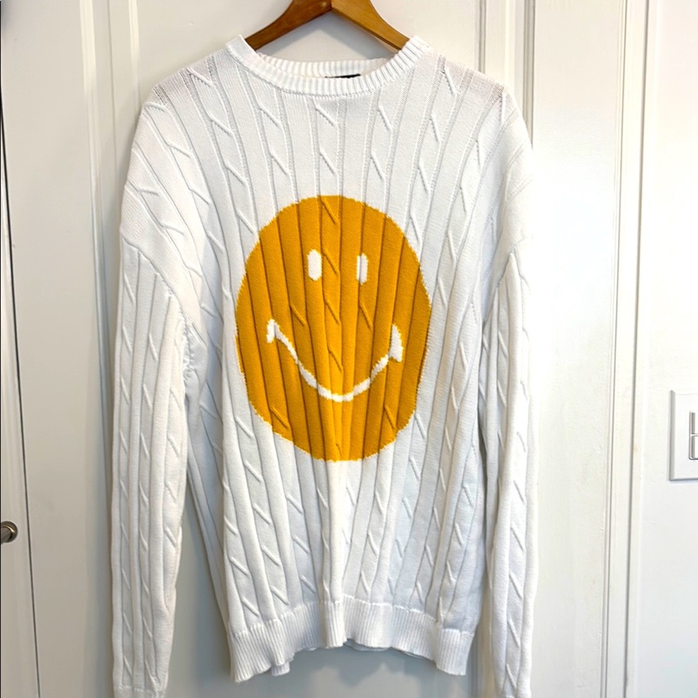 Joshua’s Smiley Face Oversized Cotton Sweater Sz M
